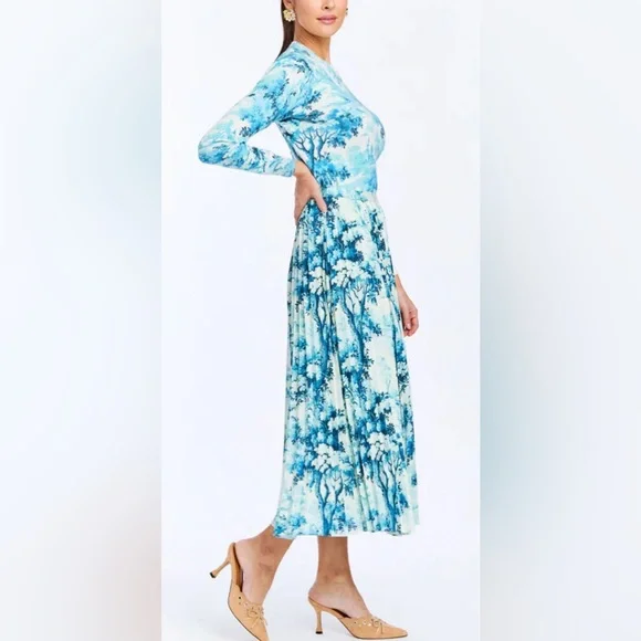 New Mestiza Daniella Pleated Twill Midi Skirt size 6 - Picture 3 of 11